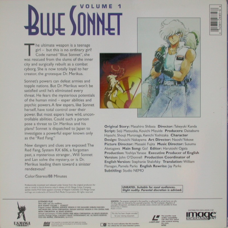 Blue Sonnet Volume 1: Back