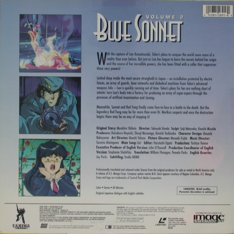 Blue Sonnet Volume 2: Back
