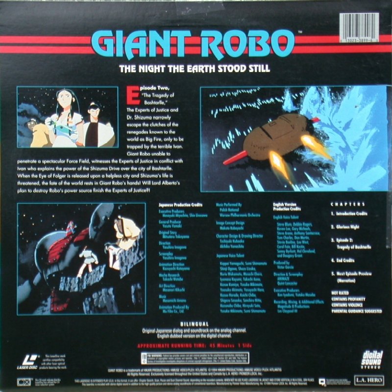 Giant Robo: The Night the Earth Stood Still Volume 1, Episode 2 "The Tragedy of Bashtarlle": Back
