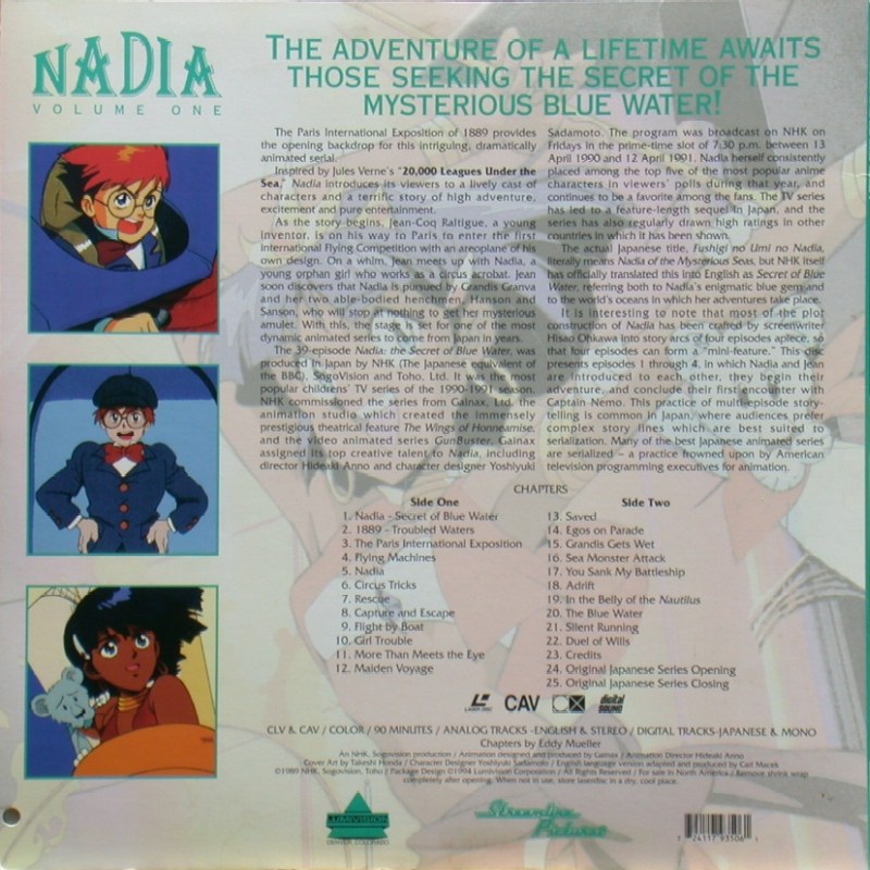 Nadia: the Secret of the Blue Water Volume 1: Back